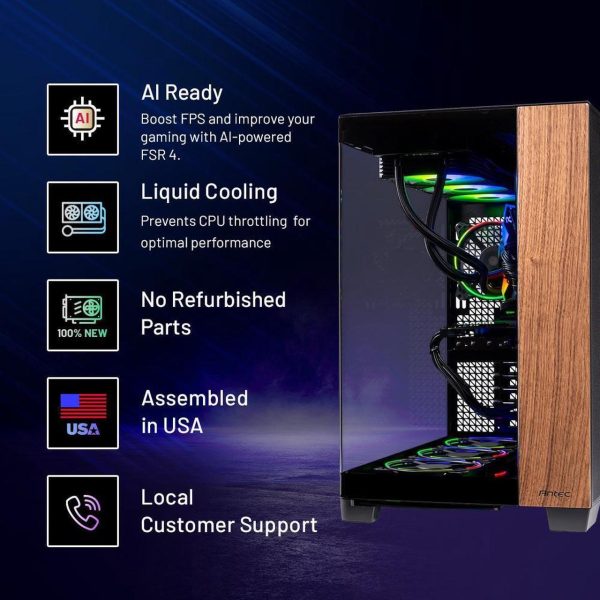 Skytech Prism 4 Gaming PC Desktop, Ryzen 7 9800X3D 4.7 GHz (5.2 GHz Turbo), AMD RX 9070 XT 16GB, X670 MB, 2TB Gen4 NVMe SSD, 32GB DDR5 5600, 850W GOLD ATX 3 , 360mm ARGB AIO , Wi-Fi, Win 11 - Image 4