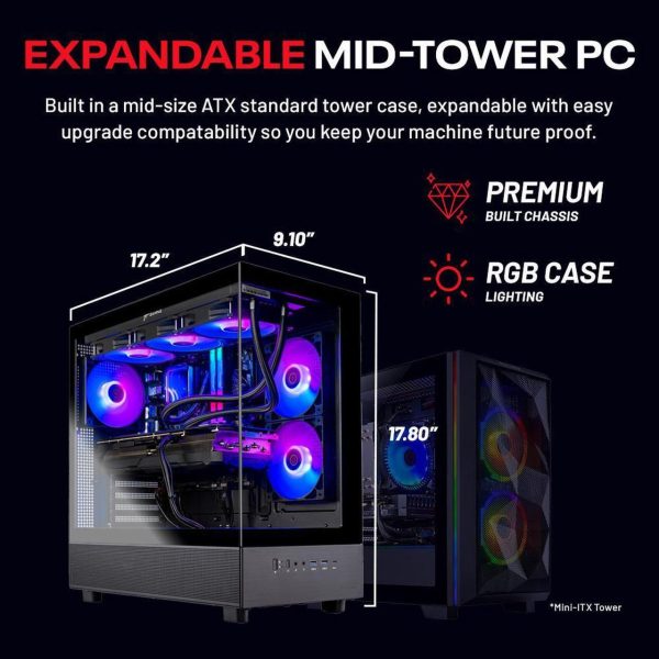 Skytech Azure Gaming PC Desktop, Ryzen 7 7800X3D 4.2 GHz (5GHz Turbo), AMD RX 9070 XT 16GB, 2TB Gen4 NVMe SSD, 32GB DDR5 RAM 6000 RGB, 850W GOLD ATX 3 PSU, 360mm ARGB AIO , Wi-Fi, Win 11,Montech XR - Image 3