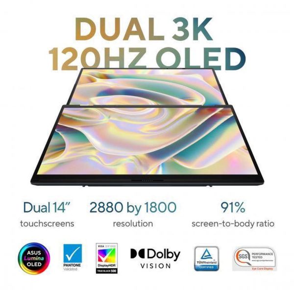 ASUS Zenbook DUO Dual 14" OLED 3K 120Hz Touchscreen Laptop Intel Core Ultra 9 285H 32GB RAM 1TB SSD Inkwell Gray - Image 2