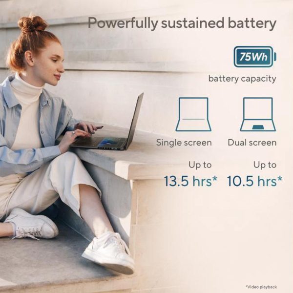 ASUS Zenbook DUO Dual 14" OLED 3K 120Hz Touchscreen Laptop Intel Core Ultra 9 285H 32GB RAM 1TB SSD Inkwell Gray - Image 5