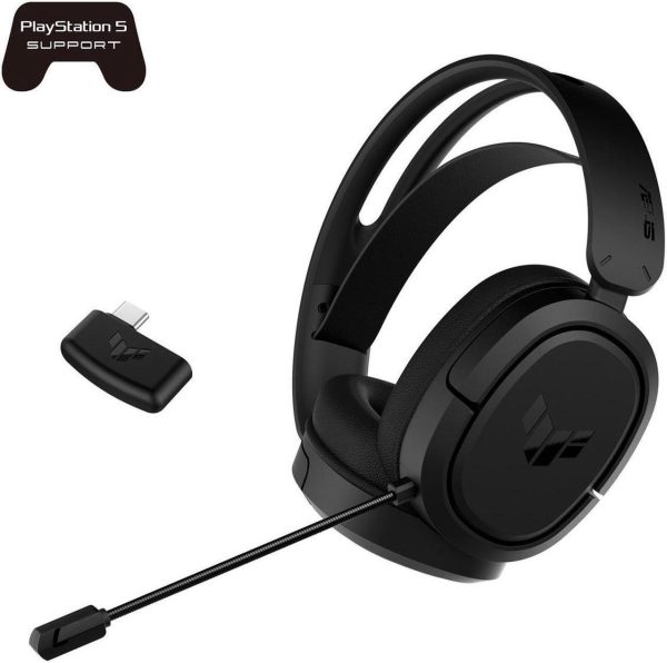 ASUS TUF Gaming H1 Wireless Headset (Discord Certified Mic, 7.1 Surround Sound, 40mm Drivers, 2.4GHz, USB-C, Lightweight, 15 Hour Battery Life, For PC, Mac, Switch, Mobile Devices, PS4, PS5)- Black - Image 10