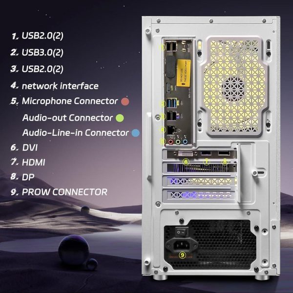 STGAubron Gaming Desktop PC,Intel Core i7-6700 up to 4.0G,32G DDR4,2T SSD,Radeon RX 580 16G GDDR5,600M WiFi,BT 5.0,RGB Fan x 3,RGB Keyboard&Mouse,RGB Mouse Pad,RGB BT Sound Bar,W10H64 - Image 3