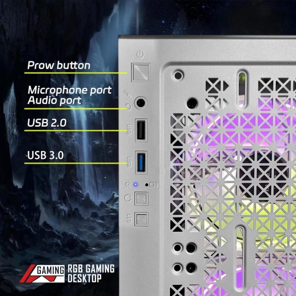 STGAubron Gaming Desktop PC,Intel Core i7-6700 up to 4.0G,32G DDR4,2T SSD,Radeon RX 580 16G GDDR5,600M WiFi,BT 5.0,RGB Fan x 3,RGB Keyboard&Mouse,RGB Mouse Pad,RGB BT Sound Bar,W10H64 - Image 5