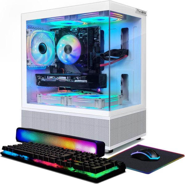 STGAubron Gaming Desktop PC,Intel Core i7-6700 up to 4.0G,32G DDR4,2T SSD,Radeon RX 580 16G GDDR5,600M WiFi,BT 5.0,RGB Fan x 3,RGB Keyboard&Mouse,RGB Mouse Pad,RGB BT Sound Bar,W10H64 - Image 7
