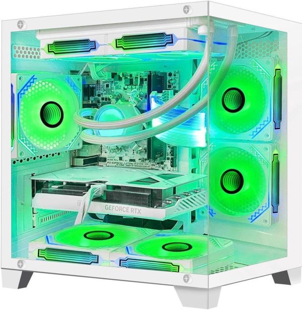 Hoengager Gaming PC -AMD Ryzen 7 5700X 3.4 GHz-RTX 4060 8GB-32GB DDR4 RAM-1TB M.2 SSD-240 Liquid Cooler -WIFI &Bluetooth -RGB Fans-Windows 11 Pro Desktop Computer-White - Image 10