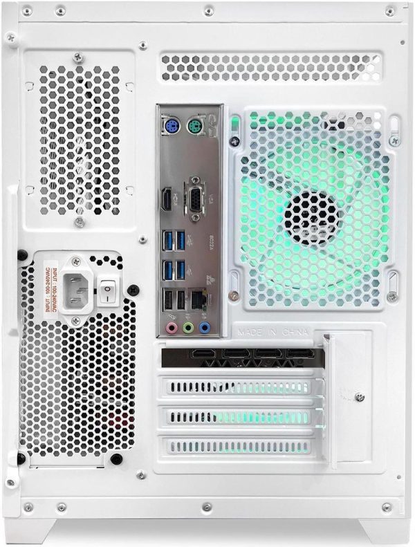 Hoengager Gaming PC -AMD Ryzen 7 5700X 3.4 GHz-RTX 4060 8GB-32GB DDR4 RAM-1TB M.2 SSD-240 Liquid Cooler -WIFI &Bluetooth -RGB Fans-Windows 11 Pro Desktop Computer-White - Image 3