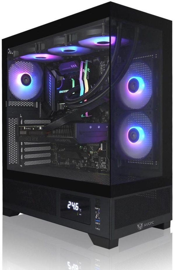 AVGPC Whirlwind Gaming PC AMD Ryzen 7 9700X Zen5, NVIDIA GeForce RTX 5070 Ti, 32GB 6000MHz DDR5, 2TB NVME M.2 SSD, 360MM AIO Liquid Cooling, WiFi/AC, Tempered Glass Case Black, Windows 11 Home - Image 6