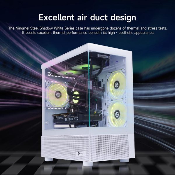 Ningmei Gaming Desktop Computer PC, AMD Ryzen 7 5700X, RTX 4060, 32GB DDR4 RAM, 1TB NVME SSD, 240 Liquid Cooler, 650W PSU, Wi-Fi, ARGB Fans , Game Design Office, Windows 11 Home , Prebuilt Gaming PC - Image 2