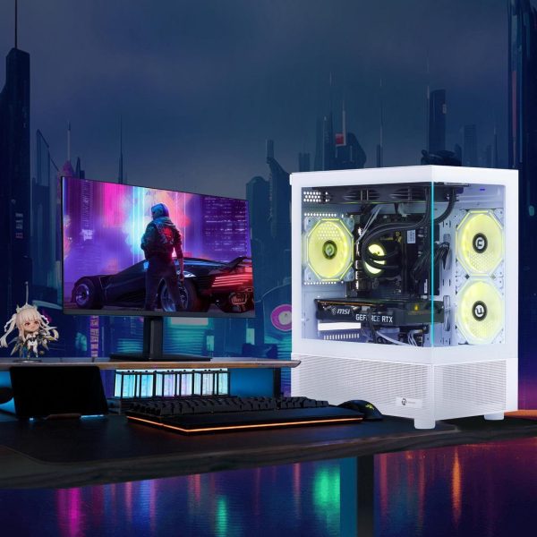 Ningmei Gaming Desktop Computer PC, AMD Ryzen 7 5700X, RTX 4060, 32GB DDR4 RAM, 1TB NVME SSD, 240 Liquid Cooler, 650W PSU, Wi-Fi, ARGB Fans , Game Design Office, Windows 11 Home , Prebuilt Gaming PC - Image 3