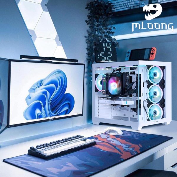 MLOONG Gaming PC, AMD Ryzen 5 5500 4.2 GHz, GeForce RTX 4060 8GB Desktop Computer, 1TB NVMe SSD, 16GB DDR4 3200MHz, Air Cooled Prebuilt, 650W PSU, Windows 11 Home & AI powered Gamer PC. White - Image 5