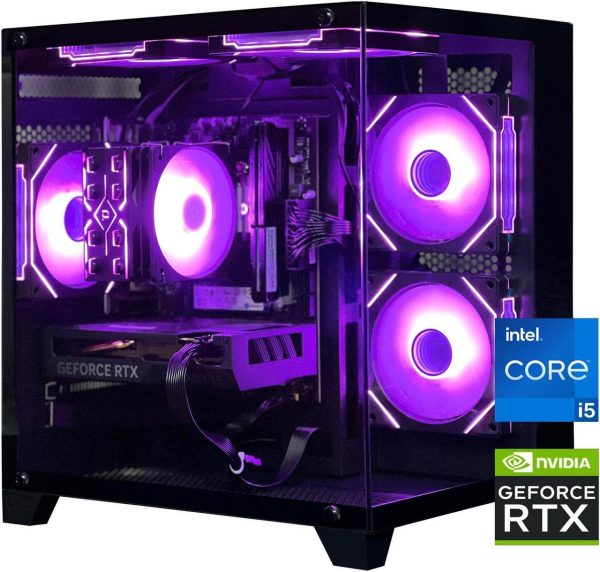 AOACE Gaming PC Desktop INTEL Core i5 12400F 2.5 GHz, NVIDIA RTX 4060 8G DLSS 3, 32GB DDR4 RAM 3200MHz,1TB NVMe PCIe4.0, Wi-Fi6E, Game Design Office console,Sea View Room,Windows 11 Home 64-bitv