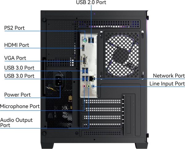YAWYORE Gaming Desktop Computer PC,AMD Ryzen 5 5600GT,16GB RAM and 1TB M.2 NVMe PCle4.0,ARGB FAN,WiFi+BT5.0,Game Design Office console,Sea View Room,Prebuilt Gaming PC Tower - Image 4