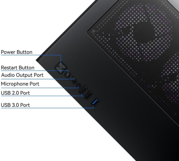 YAWYORE Gaming PC Desktop computer, Ryzen 7 5700X,RTX 4060 ,32GB DDR4 RAM and 1TB M.2 NVMe SSD ,WiFi6E+BT5.3, 240 Liquid Cooler , ARGB Fans ,Game Design Office,Sea View Room,Windows 11 Tower Prebuilt - Image 5