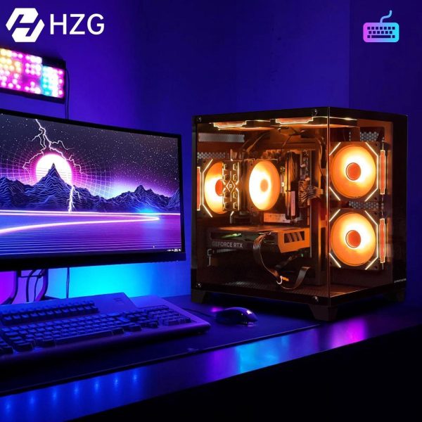 HZG Gaming Desktop Computer PC,Intel Core I5-13400F,GeForce RTX 4060, 32GB RAM and 1TB NVMe M.2 SSD, WiFi6E, ARGB Fan, Prebuilt Gaming PC Tower Intel Core i5-13400F - Image 2