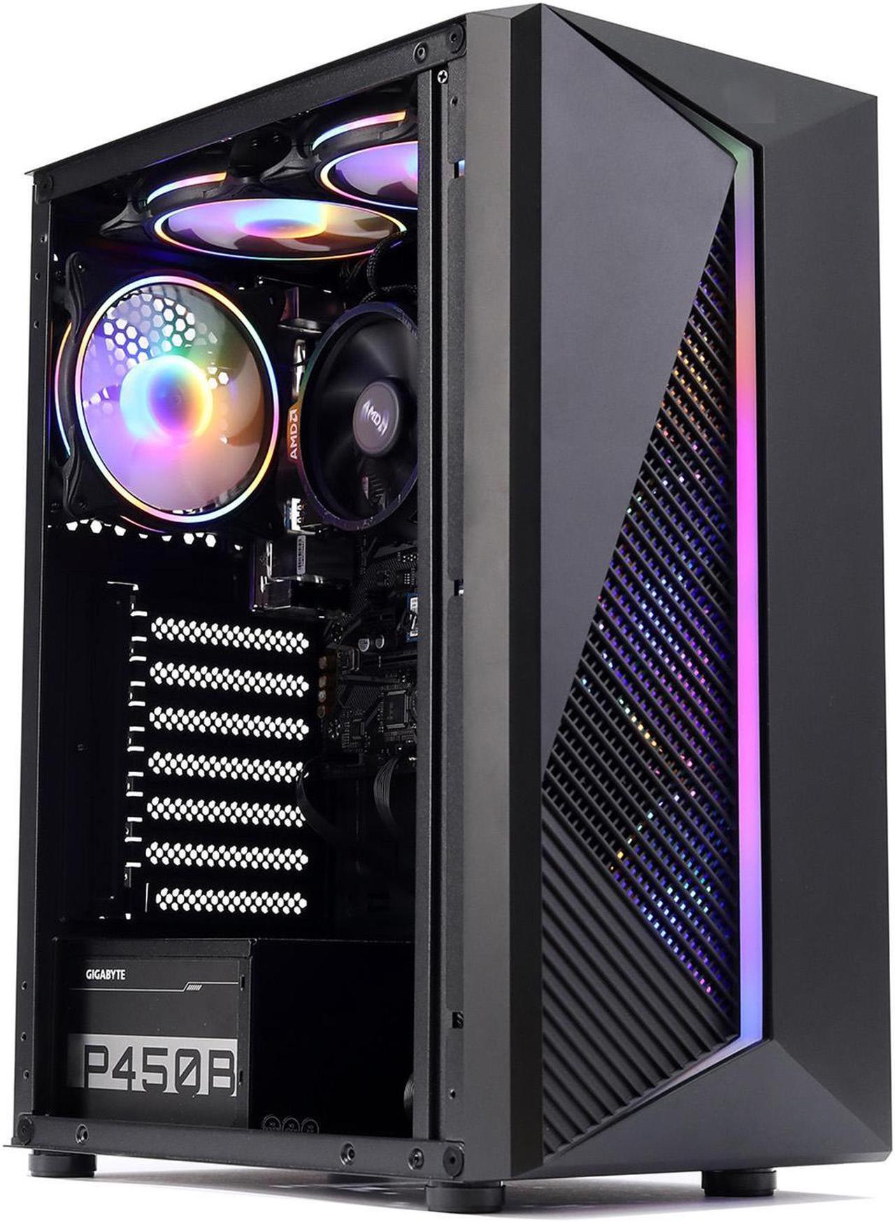 MXZ Gaming PC Desktop Computer, AMD Ryzen 5 5600GT 3.6GHz, AMD Radeon RX Vega 7 Graphics,16GB DDR4, NVME 1TB SSD, 6RGB Fans, Win 11 Pro Ready, Gamer Desktop Computer (R5 5600GT)